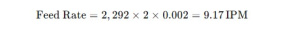 Feed Rate Formula example